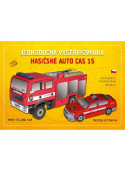 Hasičské auto CAS 15 - Jednoduchá vystřihovánka