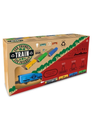 Eco vlak Pequetren 407 s vagony na tříděný odpad a tunelem