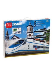 Vysokorychlostní vlak Renfe Ave Pequetren 705 se stanicí a s horským tunelem