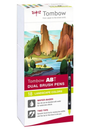 Tombow Oboustranný štětcový fix ABT - Landscape colors 18 ks
