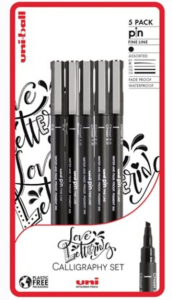 UNI PIN - Love Lettering sada 5ks linerů