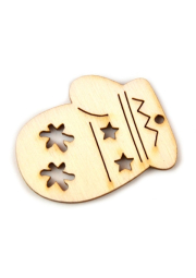 Dřevěný výřez rukavice, 3 x 4 cm