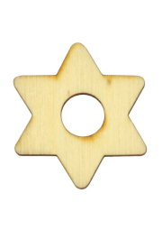 Dřevěný výřez hvězda 1, pr. 3,5 cm - DOPRODEJ