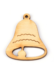 Dřevěný výřez zvonek, 4 x 3 cm, 5 ks