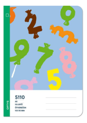 Školní sešit 5110 bezdřevý, čtvereček 10 x 10 mm, čísla