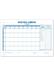 Rozvrh hodin, 1. stupeň, dvoulist A4