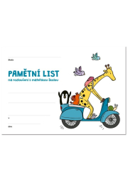 Pamětní list pro MŠ, žirafa