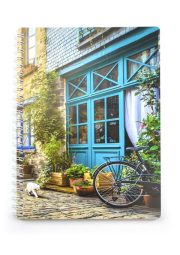 Kroužkový blok A5, 50 listů, linka, modrá romance