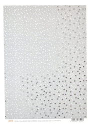 Papír A4, hvězdičky šedé se stříbrnou, 170g - jednostranné