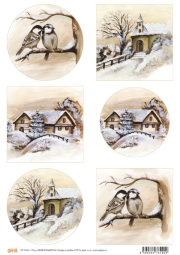 Papír A4, zimní romantika, 170g - jednostranný