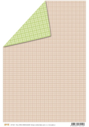 Papír A4, káro, hnědá/zelená - oboustranný