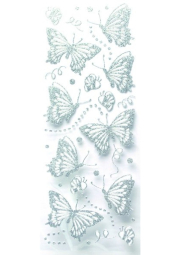 Samolepky motýli, stříbrné