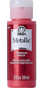 FolkArt Metallic Acrylic paint - 59 ml různé barvy Metallic color: BRIGHT RED