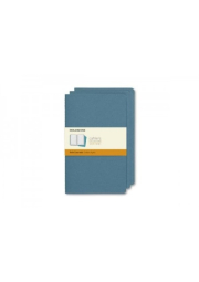 Set Of 3 Moleskine Large Ruled Cahier Journals, Brisk Blue