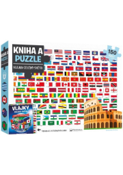 Kniha a puzzle Vlajky celého světa