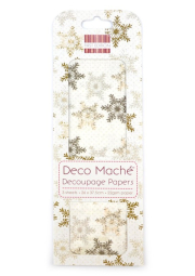 Papír na decopatch, vločky bílé, 3 ks