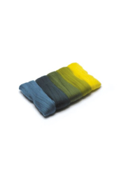 Česaná vlna Merino, 5 x 10 g, zelenožlutá