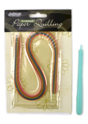 Papírové proužky na quilling, plastový navíječ, sada