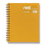 Spirálový blok FolderMate Nest A5, linkovaný, 120 listů, výběr barev zlatožlutý