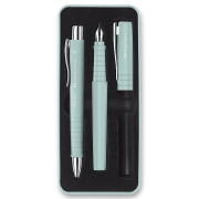 Sada Faber-Castell Poly Ball plnicí pero a kuličkové pero, caribic blue
