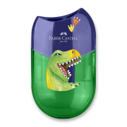 Ořezávátko Faber-Castell Dinosaurus 2 otvory,  s odpadní nádobkou