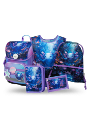BAAGL SET 5 Ergo Axolotl: aktovka, penál, sáček, zástěra, peněženka