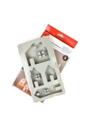 Silikonová odlévací forma, domečky, 4 motivy