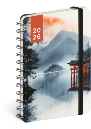 NOTIQUE Spirálový 18měsíční diář Petito – Japonsko 2025/2026, 13 x 18 cm
