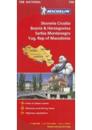 Slovenia, Croatia, Bosnia - Michelin National Map 736
