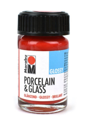 Barva na sklo a porcelán Marabu, červená třešeň 125, 15 ml