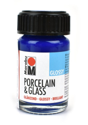 Barva na sklo a porcelán Marabu, modrý hořec 057, 15 ml