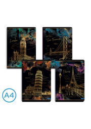 Sešit A4 linka 52l Gold city mix