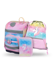 BAAGL SET 3 Zippy plus Rainbow Unicorn: aktovka, penál, sáček 