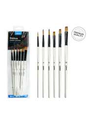 Štětce kulaté + ploché syntetické sada 6ks LUMA