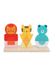 Petit Collage Dřevěné skládací puzzle lev, tygr a medvěd