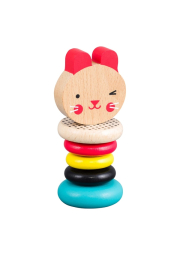 Petit Collage Dřevěné chrastítko zajíček