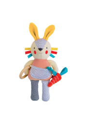 Petit Collage Chrastítko růžový zajíček aktivní