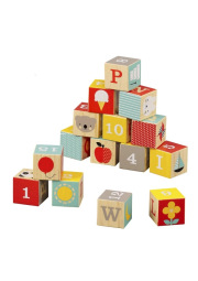 Petit Collage Dřevěné kostky ABC