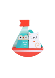 Petit Collage Dřevěná skládací věž Sova a kočička