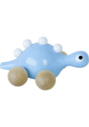 Vilac Dřevěný dinosaurus na kolečkách modrý