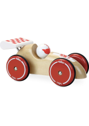 Vilac Závodní auto XL přírodní s bílým křídlem