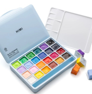 HIMI kvašové barvy - Jelly Cup Gouache Set - 24 Colours (Ice Blue Case Edition)