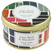 Vonná svíčka Lime Basil & Mandarin, 65 g v plechové krabičce