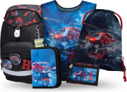 BAAGL SET 5 Airy Plus Záchranáři: batoh, penál, sáček, zástěra, peněženka