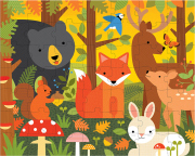 Petit Collage Puzzle 2v1 lesní zvěř