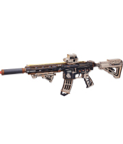 RoboTime 3D dřevěná skládačka Puška na vystřelování gumiček M416 Carbine