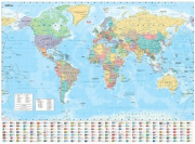 Collins Large World Wall Paper Map (70 x 91.5 cm), Paper Map with Flags, Perfect for Classroom, Office and Home