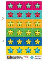 Čtverečkoví hvězdičkoví smajlíci - 28mm nálepky