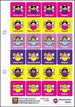 Čtverečkové 28mm nálepky - víly