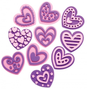Pěnová razítka srdce (10ks) AX688